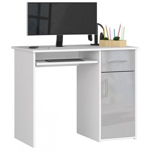 Volně stojící psací stůl Pin 90 cm bílý/šedý vyobraziť