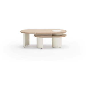 Biely konferenčný stolík v dekore jaseňa 120x50 cm Nori - Teulat vyobraziť