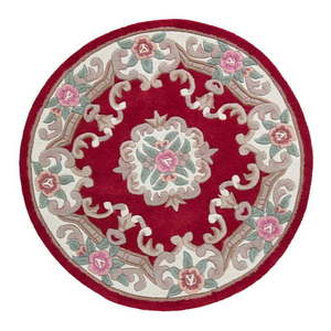 Červený vlnený koberec Flair Rugs Aubusson, ⌀ 120 cm vyobraziť