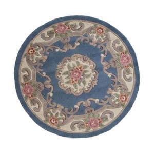 Modrý vlnený koberec Flair Rugs Aubusson, ⌀ 120 cm vyobraziť