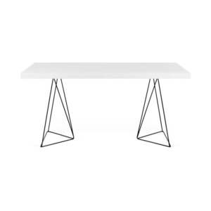 Biely jedálenský stôl s kovovými nohami TemaHome Trestle, 90 × 160 cm vyobraziť