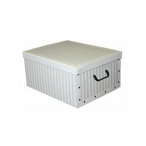 Compactor Skladacia úložná krabica - kartón box Compactor Anton 50 x 40 x 25 cm, biela / sivá vyobraziť