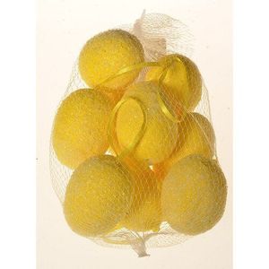 Umelé Vajíčka závesné žltá, sada 9 ks, v. 6 cm, sieťka vyobraziť