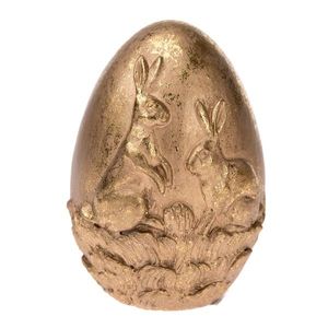 Dekorační zlaté vajíčko se zajíčky, 6 x 10 cm vyobraziť
