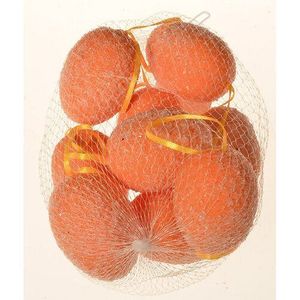 Umelá Vajíčka závesné oranžová, sada 9 ks, v. 6 cm, sieťka vyobraziť