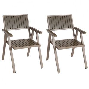 Záhradné stoličky 2 ks Krémová / sivá vyobraziť