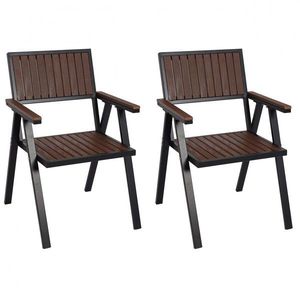 Záhradné stoličky 2 ks Čierna / hnedá vyobraziť
