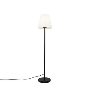 Vonkajšia stojaca lampa čierna s bielym tienidlom 35 cm IP65 - Virginia vyobraziť