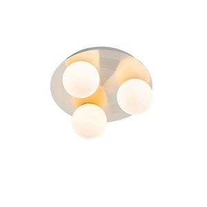 Moderné kúpeľňové stropné svietidlo oceľové 3-svetlové - Cederic vyobraziť