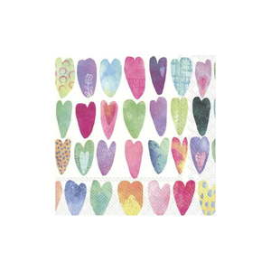 Papierové obrúsky v súprave 20 ks Rainbow Hearts - IHR vyobraziť