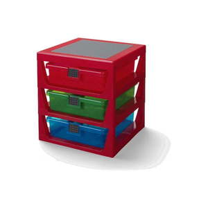 Červený organizér s 3 zásuvkami LEGO® Storage vyobraziť