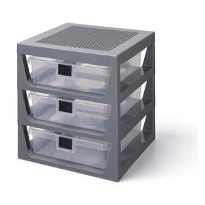 Sivý organizér s 3 zásuvkami LEGO® Storage vyobraziť