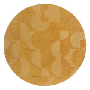 Žltý vlnený okrúhly koberec ø 160 cm Gigi - Flair Rugs vyobraziť