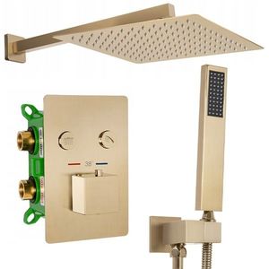 Podomietkový sprchový set s termostatom a inštalačným boxom Fenix Davis zlatý vyobraziť