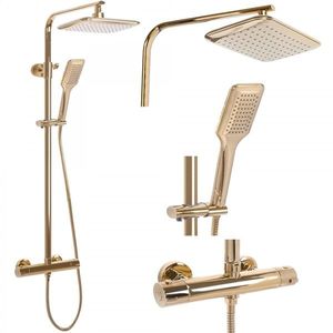 Sprchový set s termostatom Rea Tom - dažďová a ručná sprcha zlatá vyobraziť