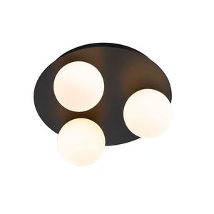 Moderné kúpeľňové stropné svietidlo čierne 3-svetlo - Cederic vyobraziť