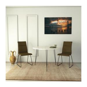 Jedálenský stôl SANDALF 75x90 cm biela/čierna vyobraziť