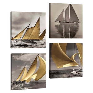 Dekoratívny viacdielny obraz Boats, 33 × 33 cm vyobraziť