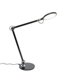 Dizajnová stolná lampa čierna vrátane LED s dotykovou a indukčnou nabíjačkou - Don vyobraziť