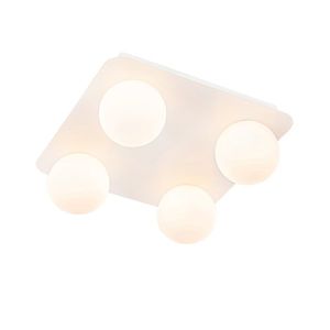 Moderné kúpeľňové stropné svietidlo biele hranaté 4-svetlo - Cederic vyobraziť