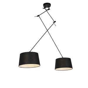 Závesná lampa s ľanovými odtieňmi čierna 35 cm - Blitz II čierna vyobraziť