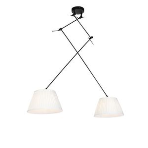 Závesná lampa s nariasenými odtieňmi krémová 35 cm - Blitz II čierna vyobraziť