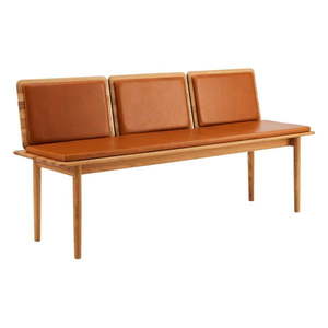 Koňakovohnedá kožená lavica Elba - Hammel Furniture vyobraziť