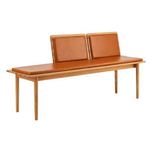 Koňakovohnedá kožená lavica Elba - Hammel Furniture vyobraziť