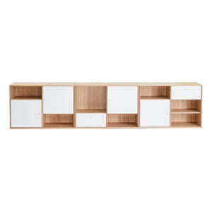 Biela nízka komoda v dekore duba 267x61 cm Mistral - Hammel Furniture vyobraziť
