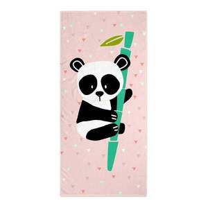 Svetloružová detská osuška 150x70 cm Panda - Moshi Moshi vyobraziť