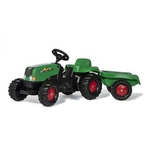RollyToys Šliapací traktor Rolly Kid s vlečkou, zeleno-červená vyobraziť