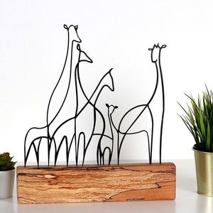 Kovová dekorácia Giraffe Family 35 cm čierna vyobraziť