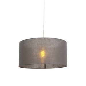 Vidiecka závesná lampa biela so šedým odtieňom 50 cm - Combi 1 vyobraziť