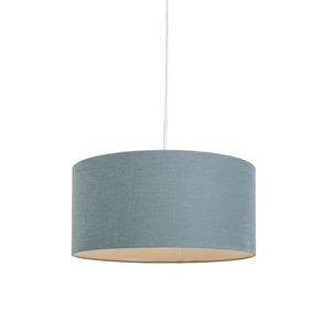 Závesná lampa biela s modrým tienidlom 50 cm - Combi 1 vyobraziť