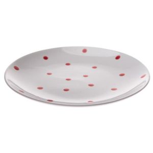 Plytký tanier 26, 5 cm, biely s bodkami% vyobraziť
