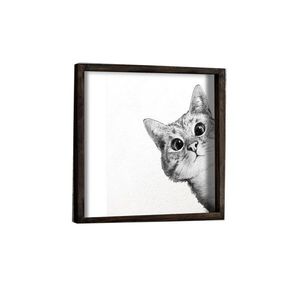 Nástenný obraz Cat 33x33 cm čiernobiely vyobraziť