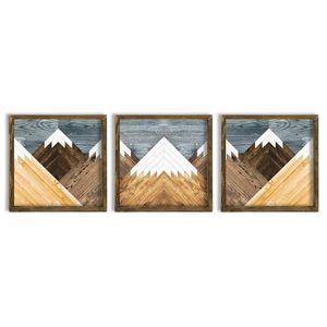 Súprava obrazov Mountains 3 ks 50x50 cm hnedý vyobraziť