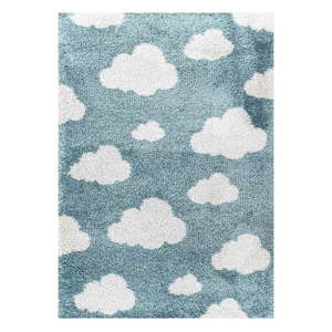 Modrý antialergénny detský koberec 170x120 cm Clouds - Yellow Tipi vyobraziť