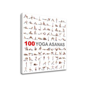 Motivačný obraz na stenu 100 Yoga asanas (obrazy s textom) vyobraziť