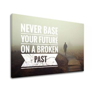 Motivačný obraz na stenu Never base your future_001 (obrazy s textom) vyobraziť