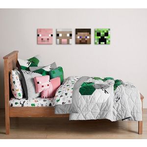 Minecraft obraz - Najlepšie postavičky na plátne - Steve, Creeper, Sheep, Pig (Pre deti Minecraft obrazy) vyobraziť