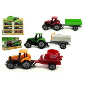 Traktor s prívesom plast / kov, 19 cm vyobraziť