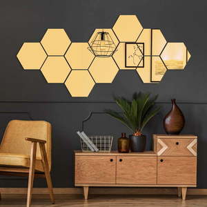 Súprava samolepiek na stenu 12 ks 17x20 cm Hexagons Gold - Ambiance vyobraziť