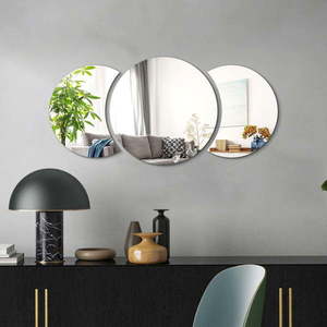 Samolepka na stenu 26x26 cm Half-moon Mirror - Ambiance vyobraziť
