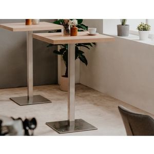 Barový stôl Quadrato 70x70 cm, dub sonoma/nerez% vyobraziť