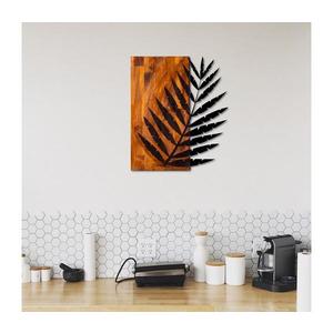 Nástenná dekorácia 58x50 cm list drevo/kov vyobraziť