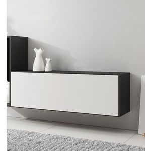 ArtCam TV stolík ROCO RO-1 roco: korpus čierny mat / okraj čierny mat / dvierka biely mat vyobraziť