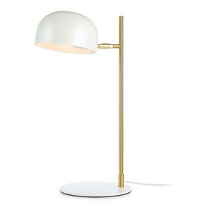Biela stolová lampa so stojanom v medenej farbe Markslöjd Pose vyobraziť