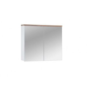 Závesná kúpeľňová skrinka so zrkadlom Bali 841 2D biela/dub votan vyobraziť
