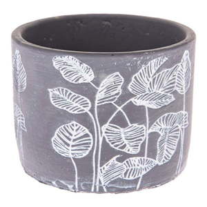 Sivý betónový kvetináč v kovovom stojane Dakls Flowery, ø 13, 5 cm vyobraziť